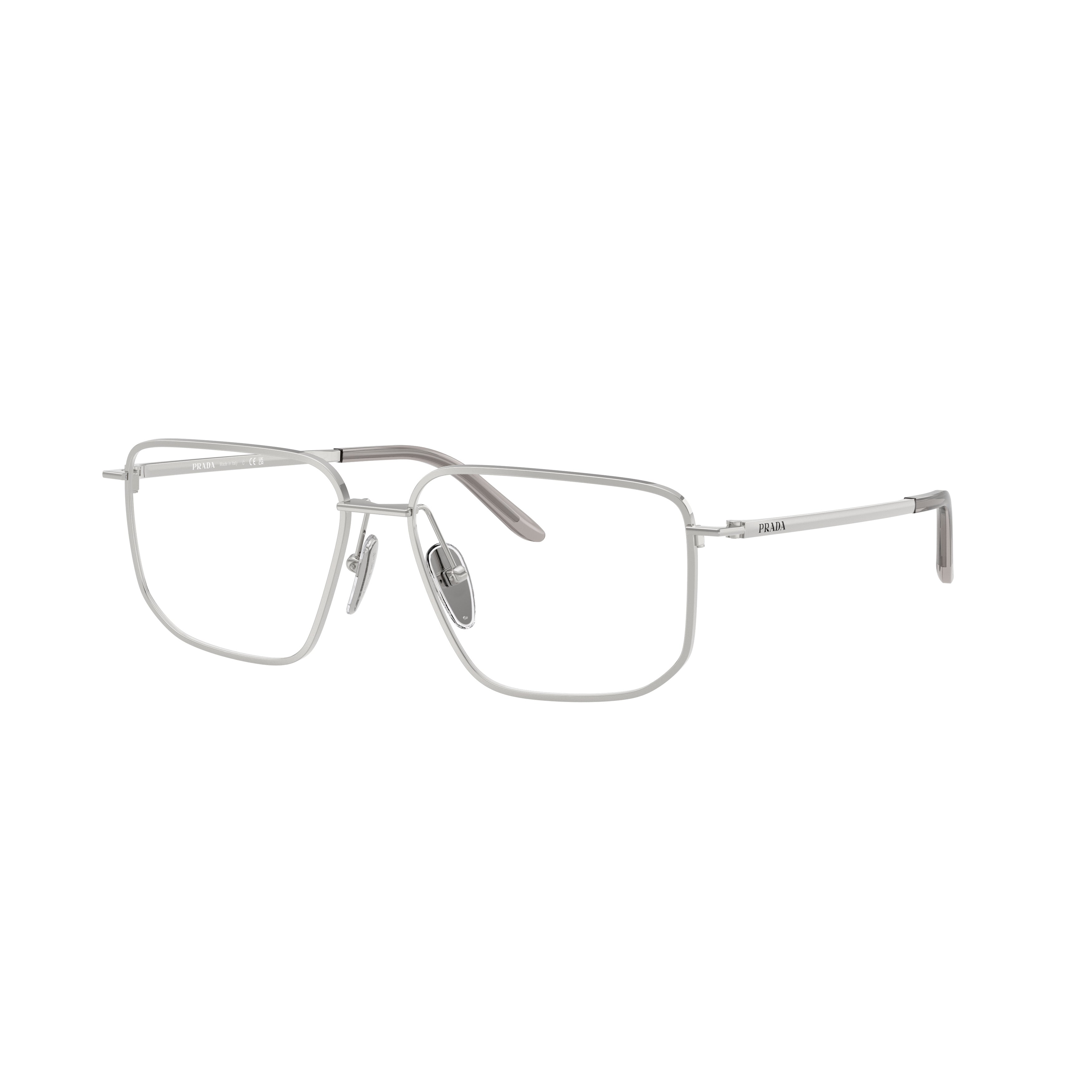 0pr C52v Rectangular Silver Metal Frame Eyeglasses