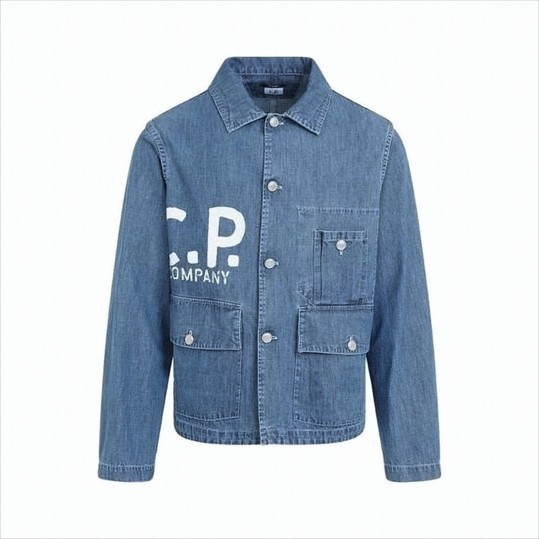 Classic Denim Jacket With Button Closure And Logo Detail