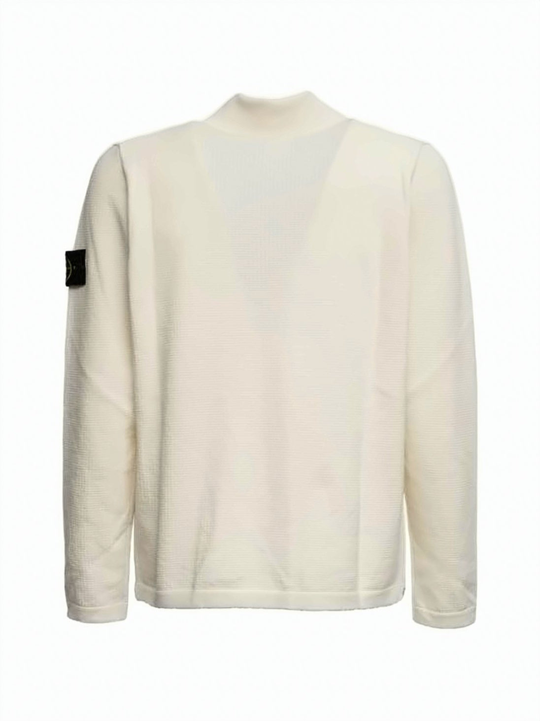 Textured Knit Long-Sleeve Polo Shirt