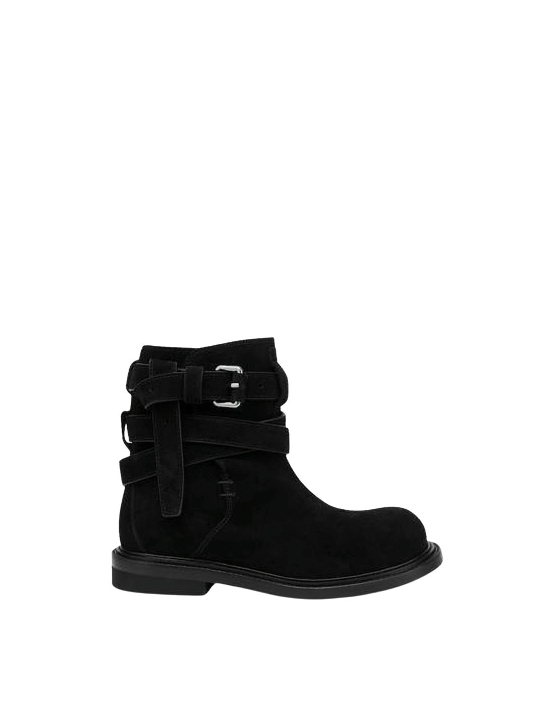 Calf Leather Ankle Boots with Decorative Straps