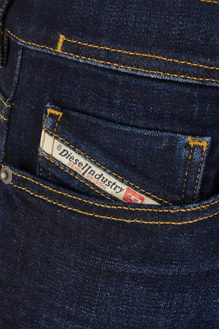 Dark Indigo Denim Pants with Classic Five-Pocket Design