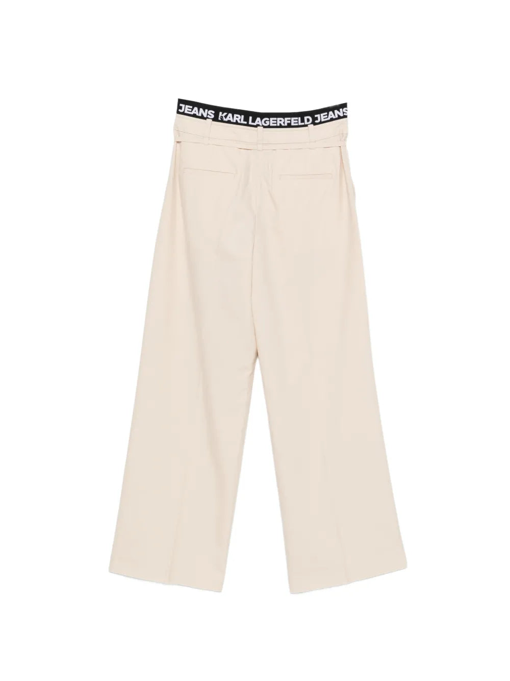 Wide-Leg Cropped Pants with Branded Waistband and Drawstring