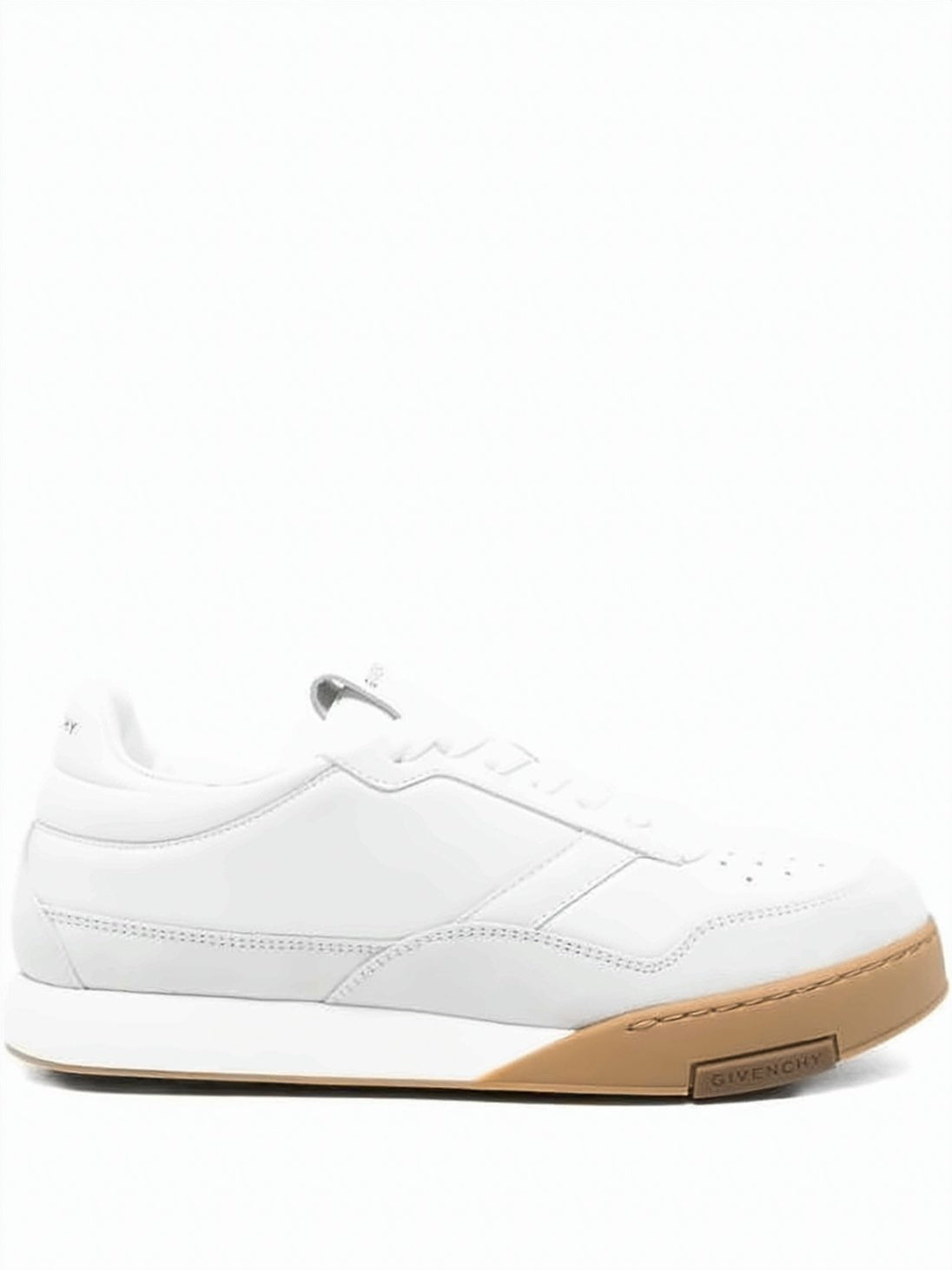 White Low-Top Sneakers with Contrast Sole