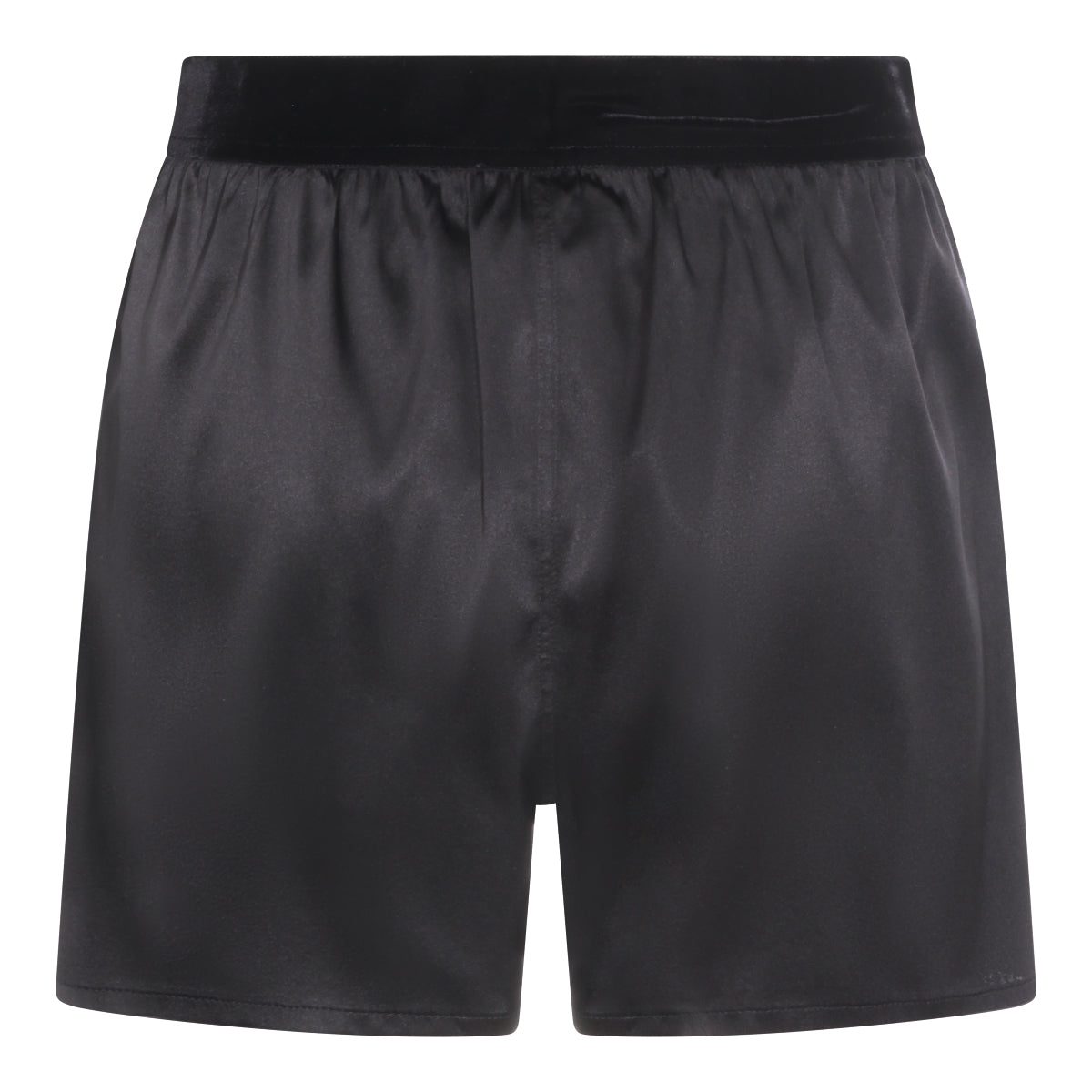 Satin-Effect Black Shorts