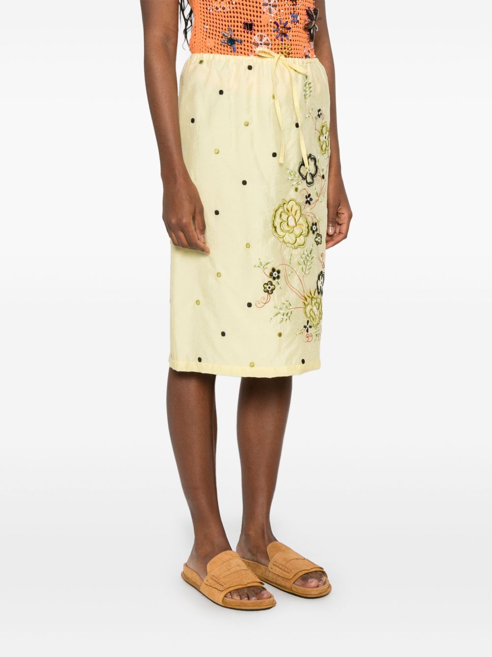 Floral Embroidered Skirt