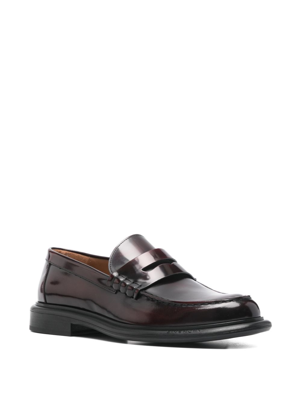 Penny Strap Loafers In Deep Bordeaux Silk