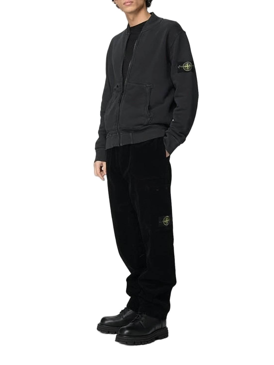 Black Zip-Up Hooded Sweatshirt