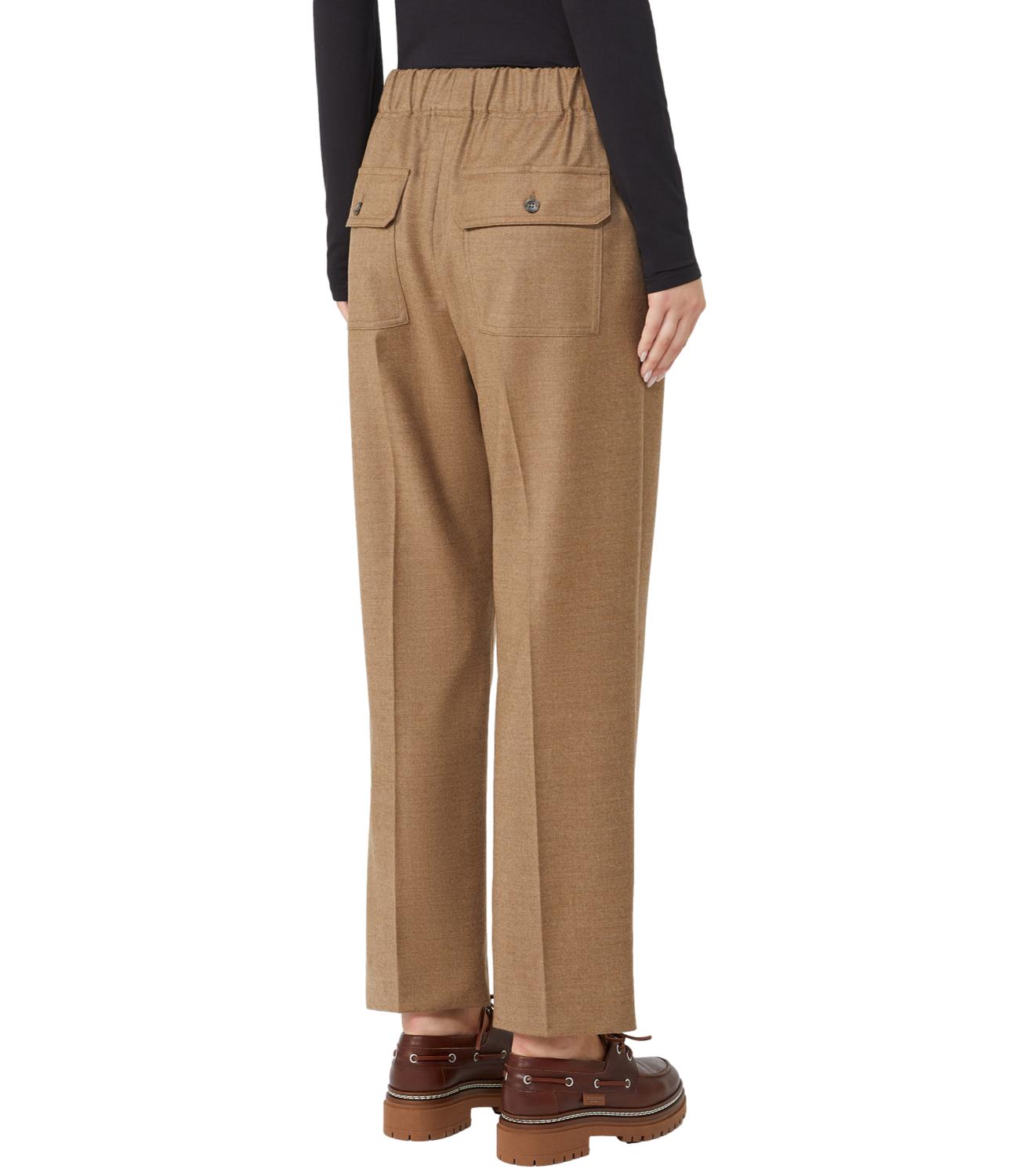 Tailored Brown Wool Straight-Leg Trousers