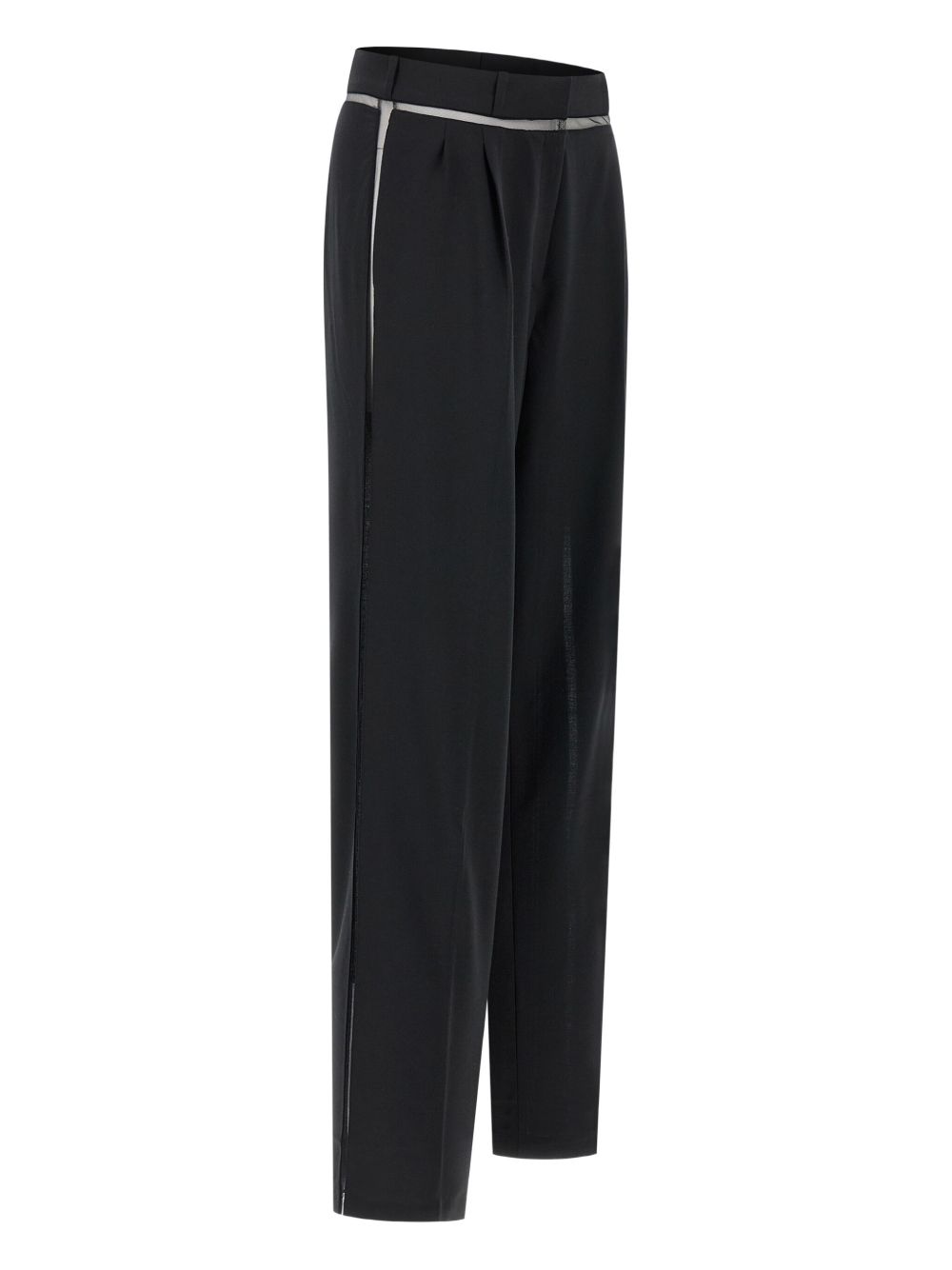 Tailored Black Wool Blend Trousers