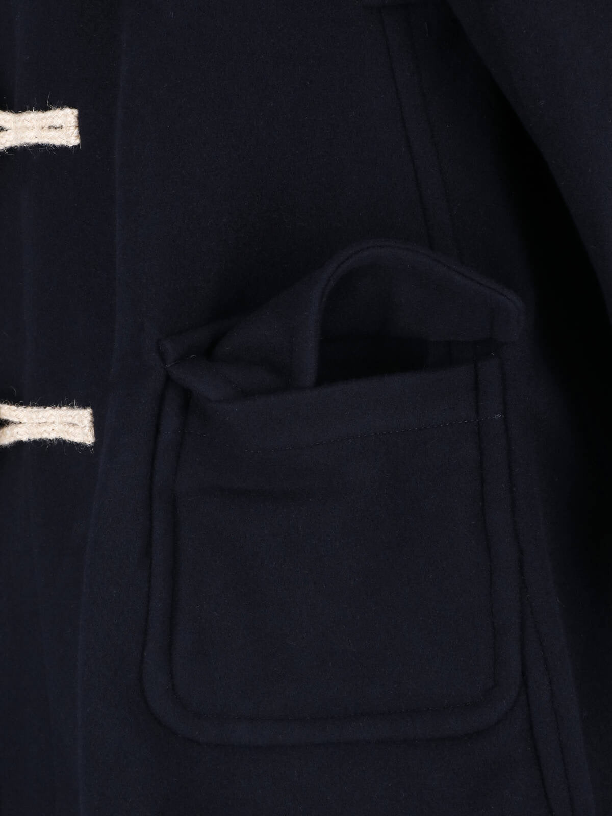 Black Toggle Hooded Duffle Jacket