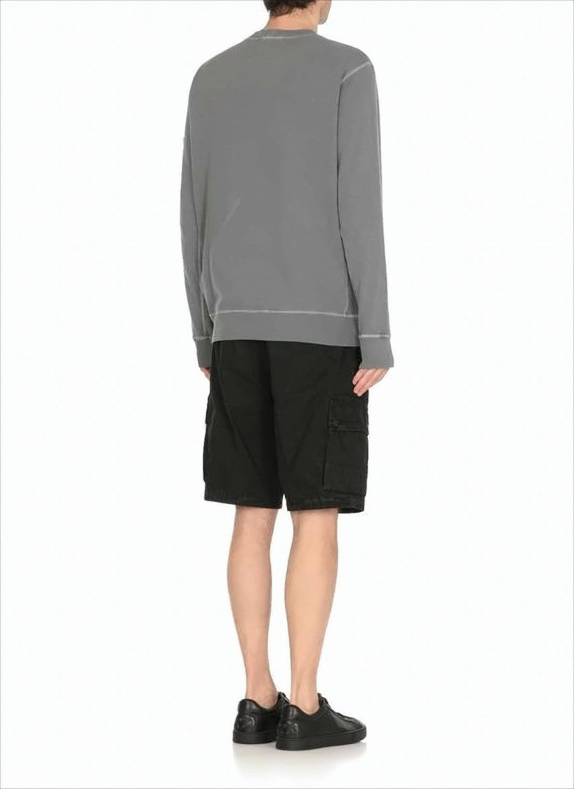 Relaxed Fit Long Sleeve Sweatshirt with Compass Patch