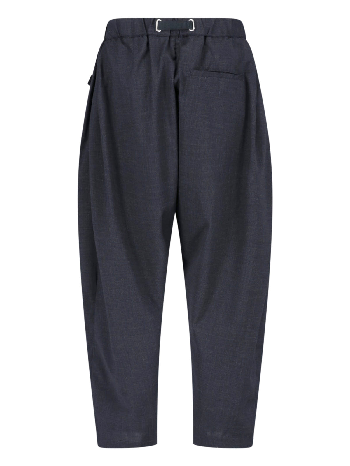 Black Relaxed Fit Pleated Textured Trousers