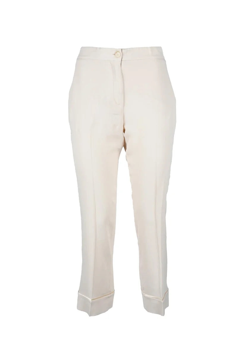 Silk Acetate Trousers - White