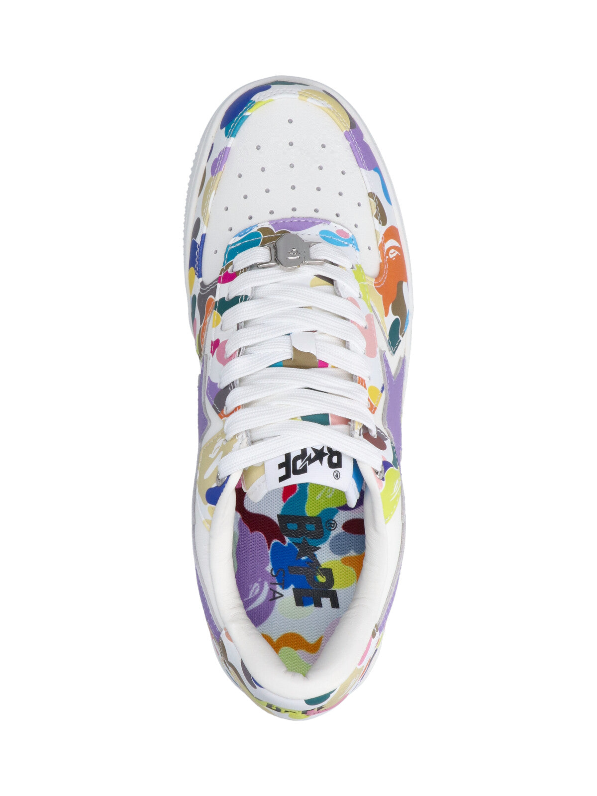 White Multicolor Camouflage Low-Top Star Sneakers