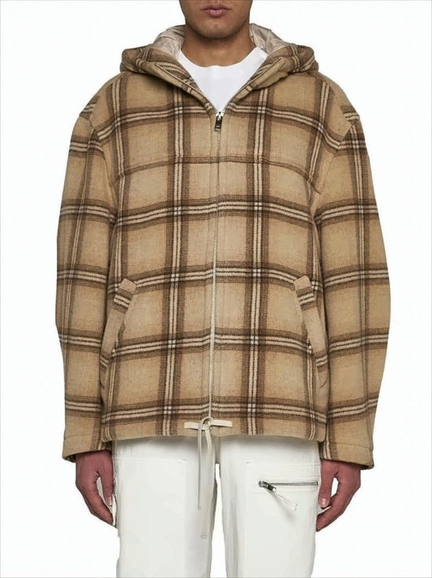 Boxy Plaid Padded Jacket