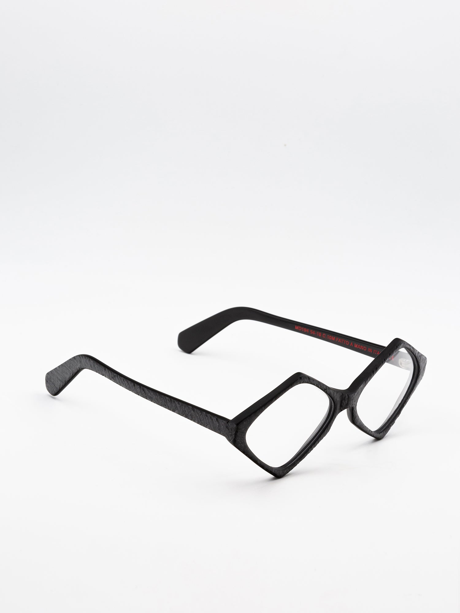 Geometric Black Optical Frames with Textured Finish