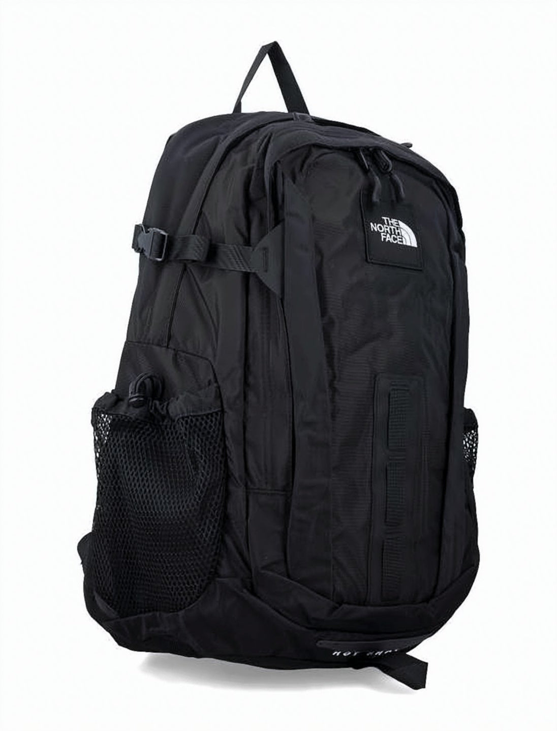 Black Nylon Backpack with Multiple Compartments