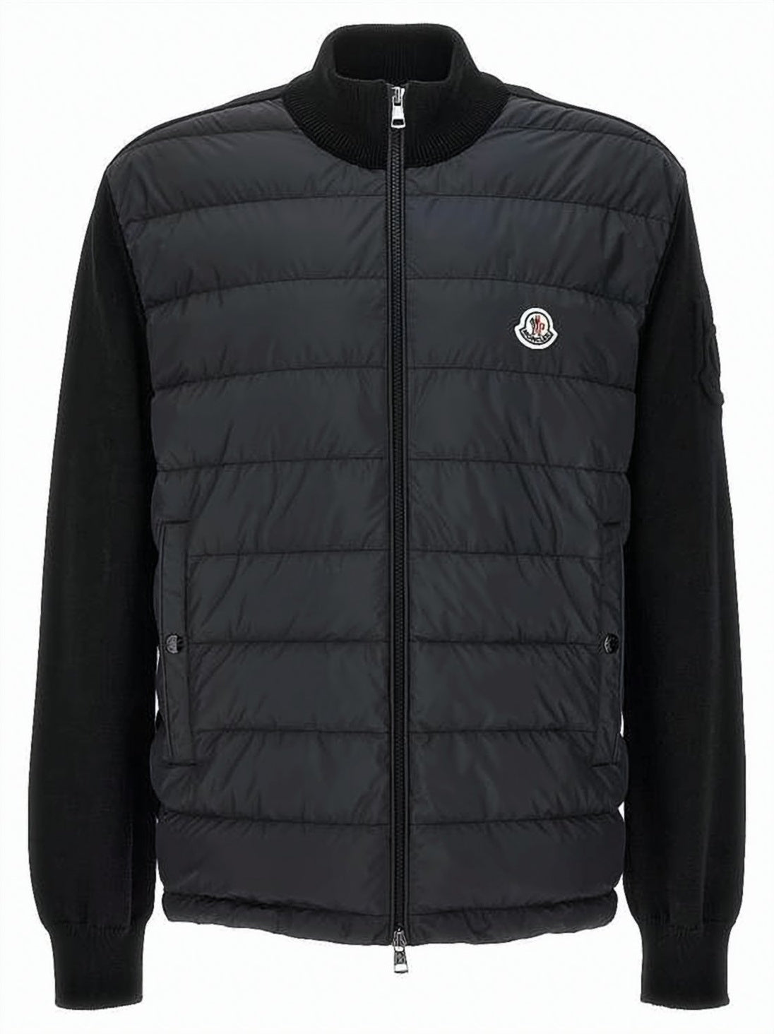 Quilted Padded Jacket with Knit Sleeves