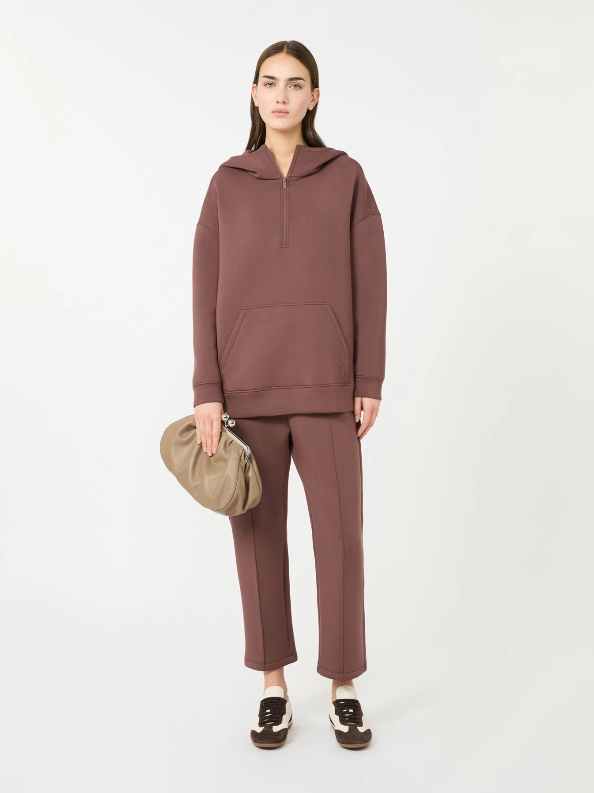 Half-Zip Relaxed-Fit Hoodie with Subtle Logo Embroidery