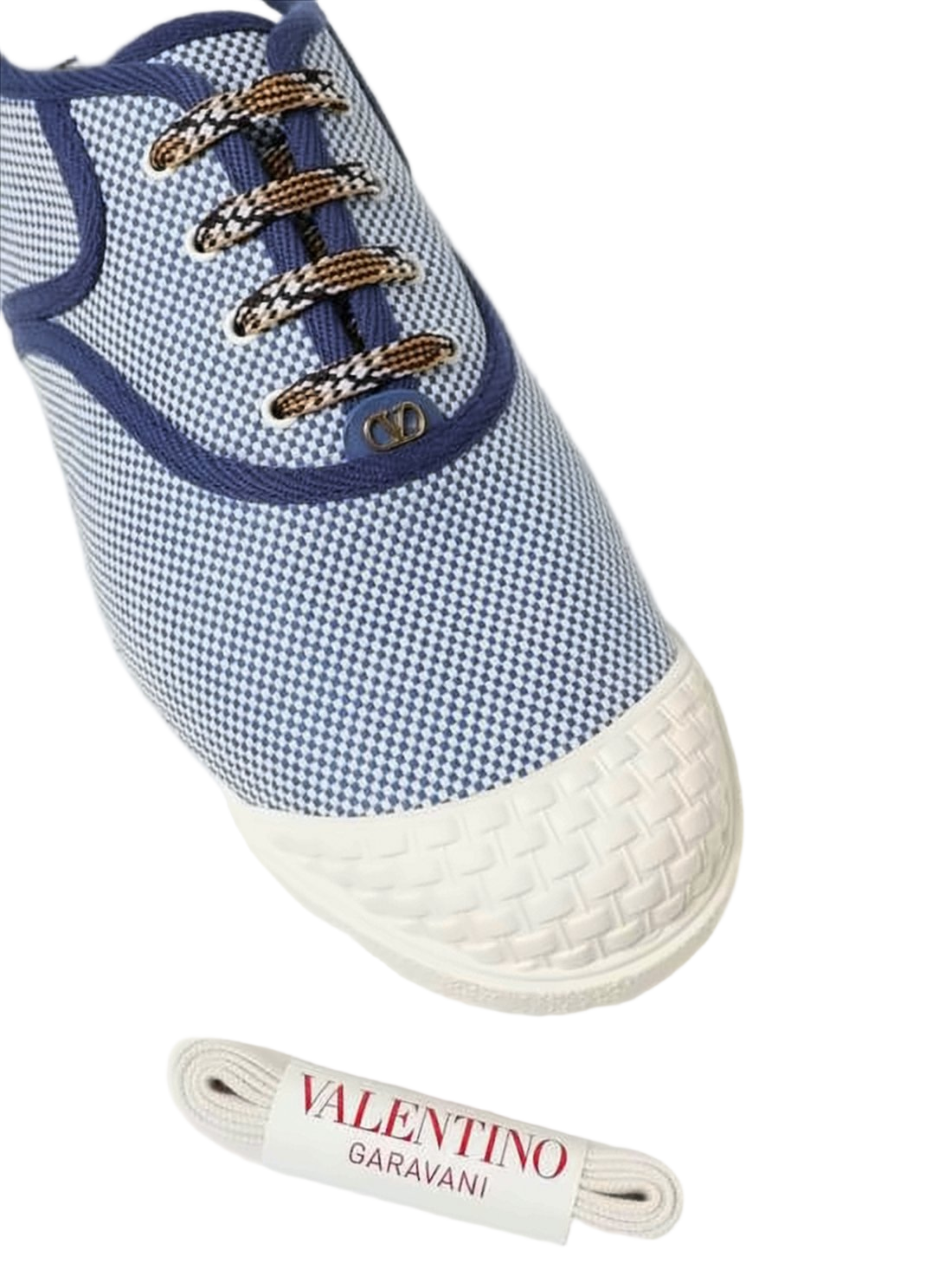 Textured Checkered Sneakers with Rubber Toe Cap