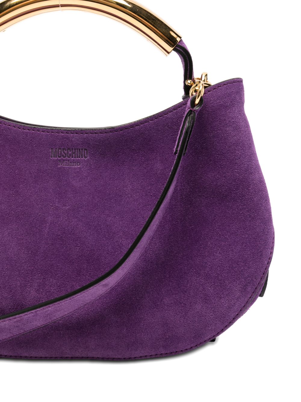 Violet Suede Curved Base Top Bag