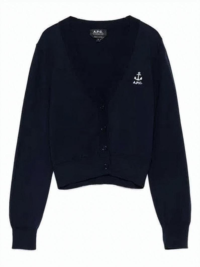 Cropped Cardigan with Deep V-Neckline
