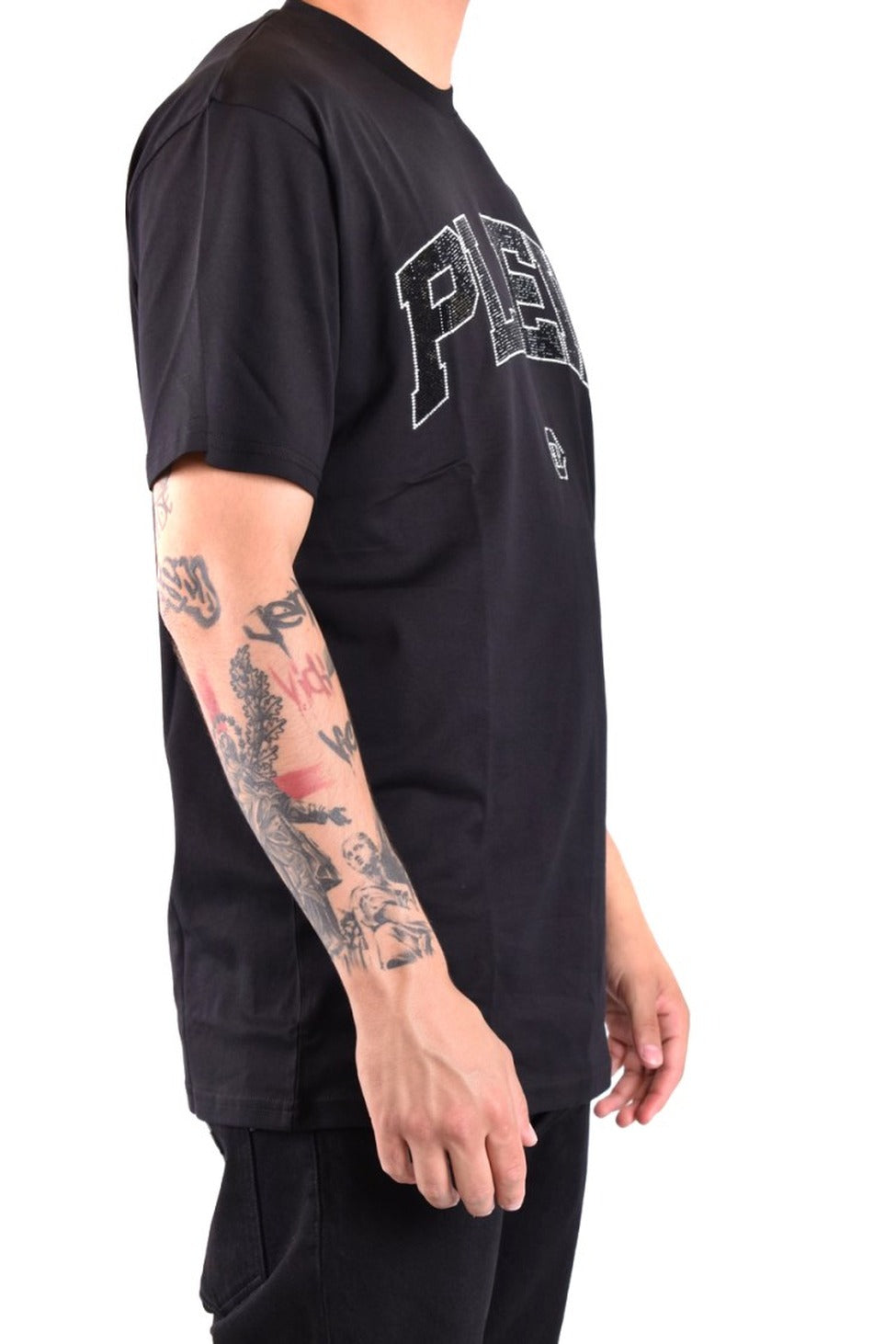 Oversized Logo Black Cotton T-Shirt