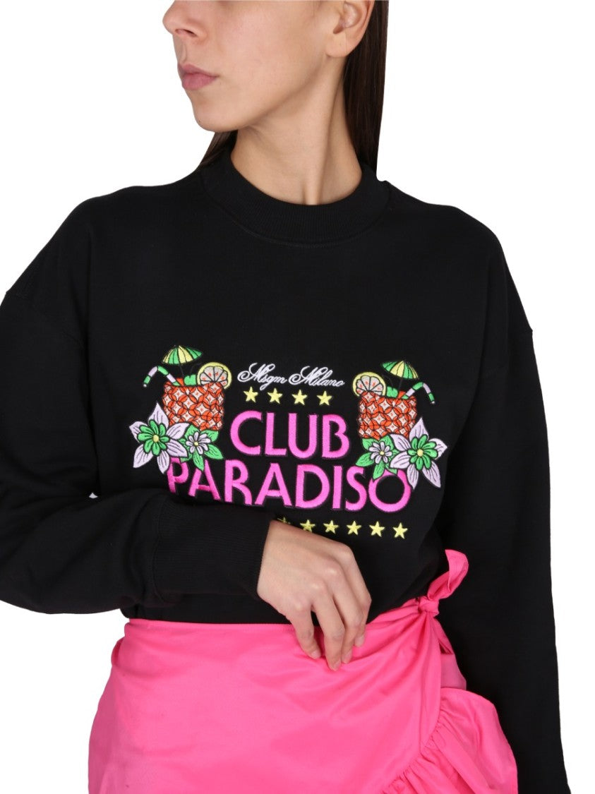 Black Sweatshirt With Logo Embossing