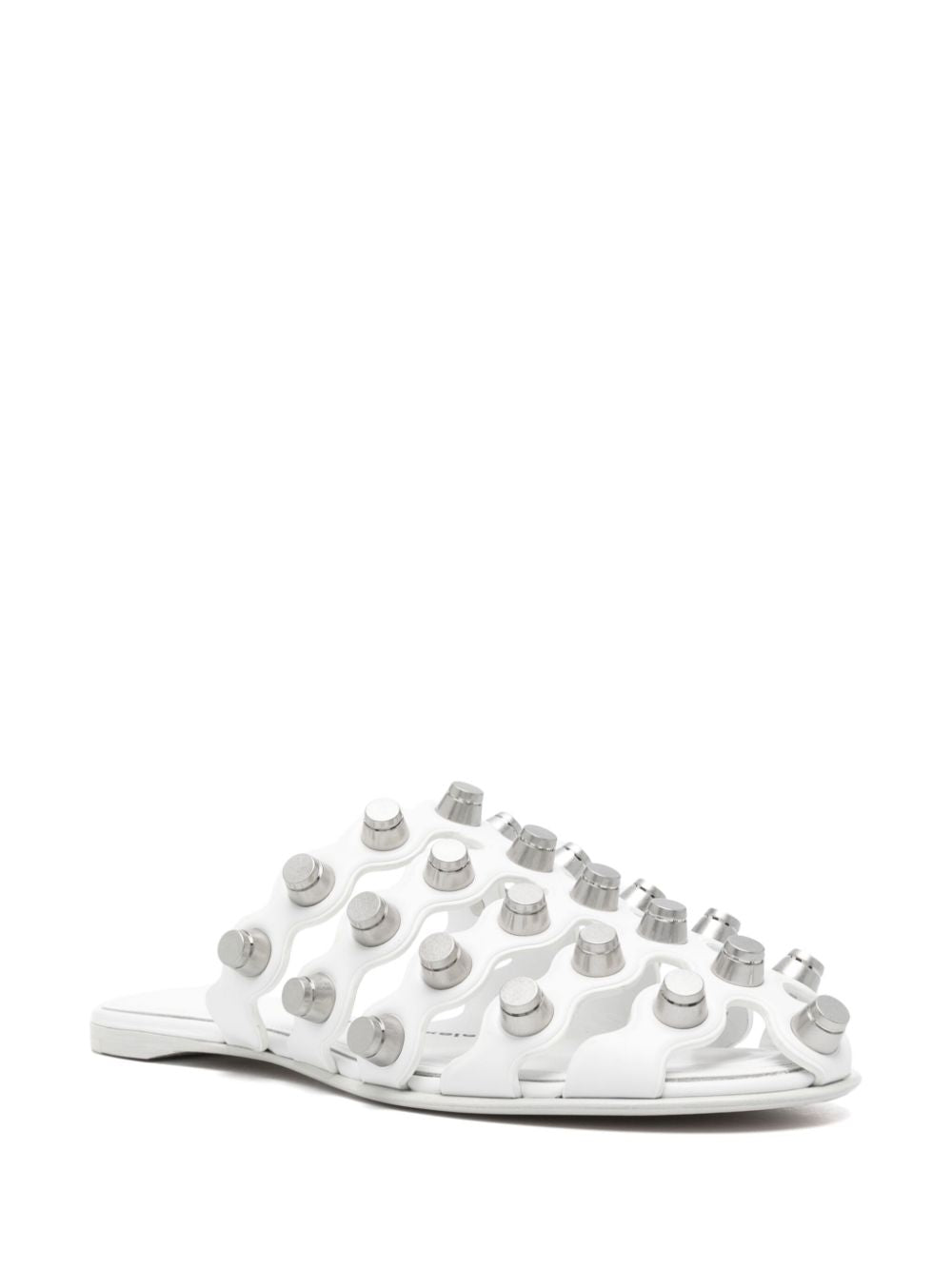 White Rexa Cage Slides With Cut-Out Design
