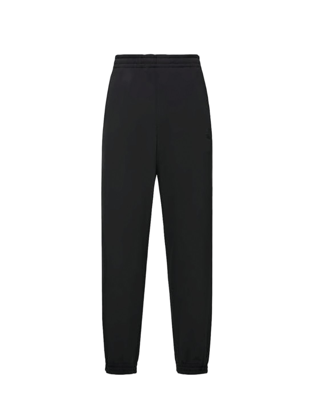 Tapered Fit Black Casual Pants with Elasticated Waist