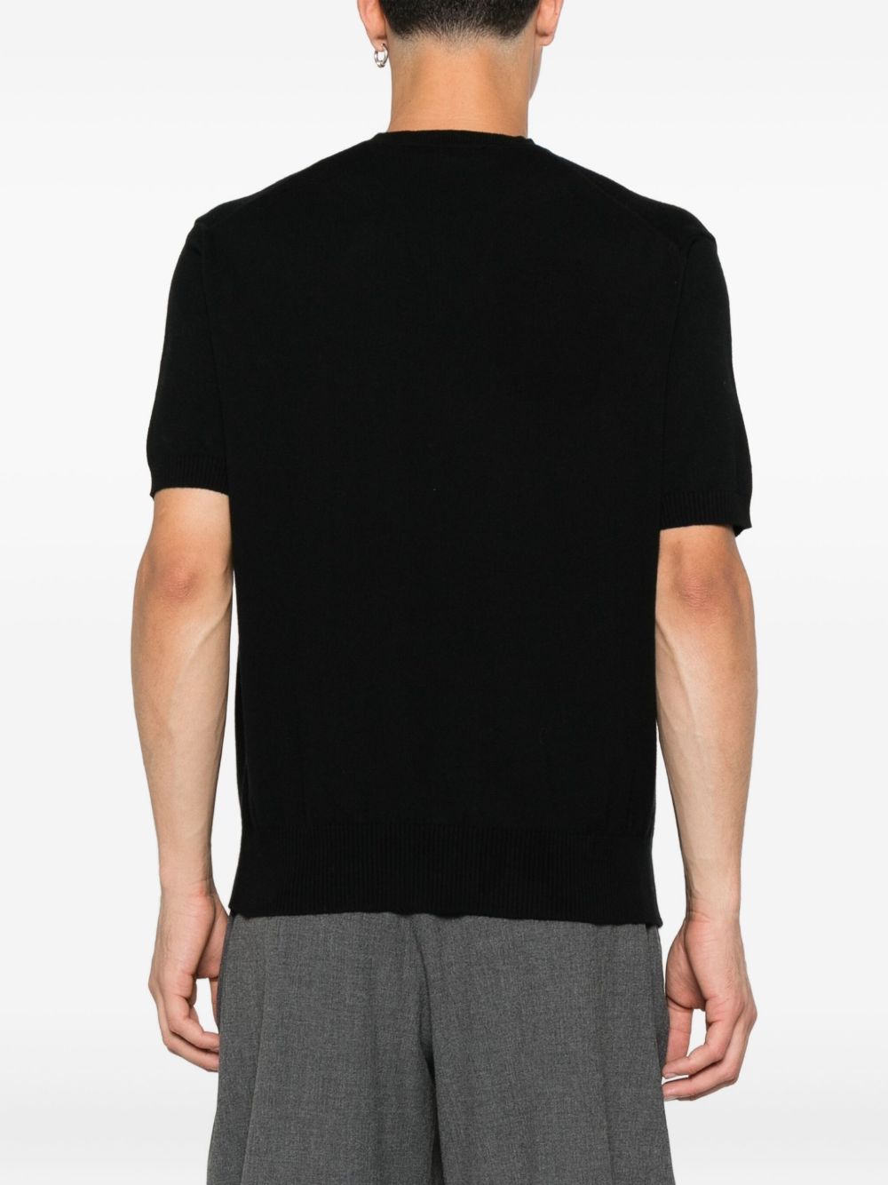 Short-Sleeved Sweatshirt in Organic Cotton-Cashmere Blend