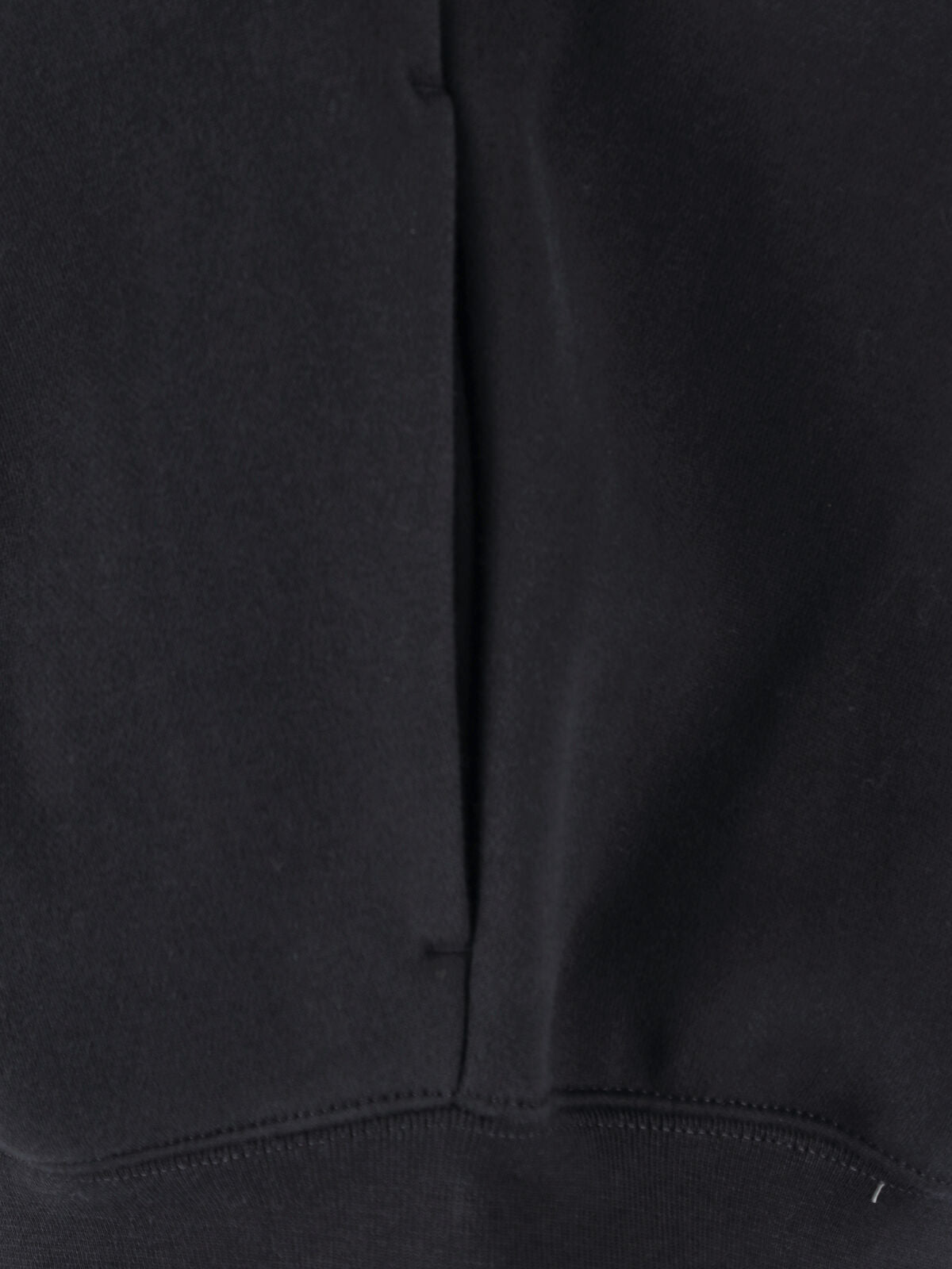 Black Cropped Half-Zip Embossed Logo Hoodie