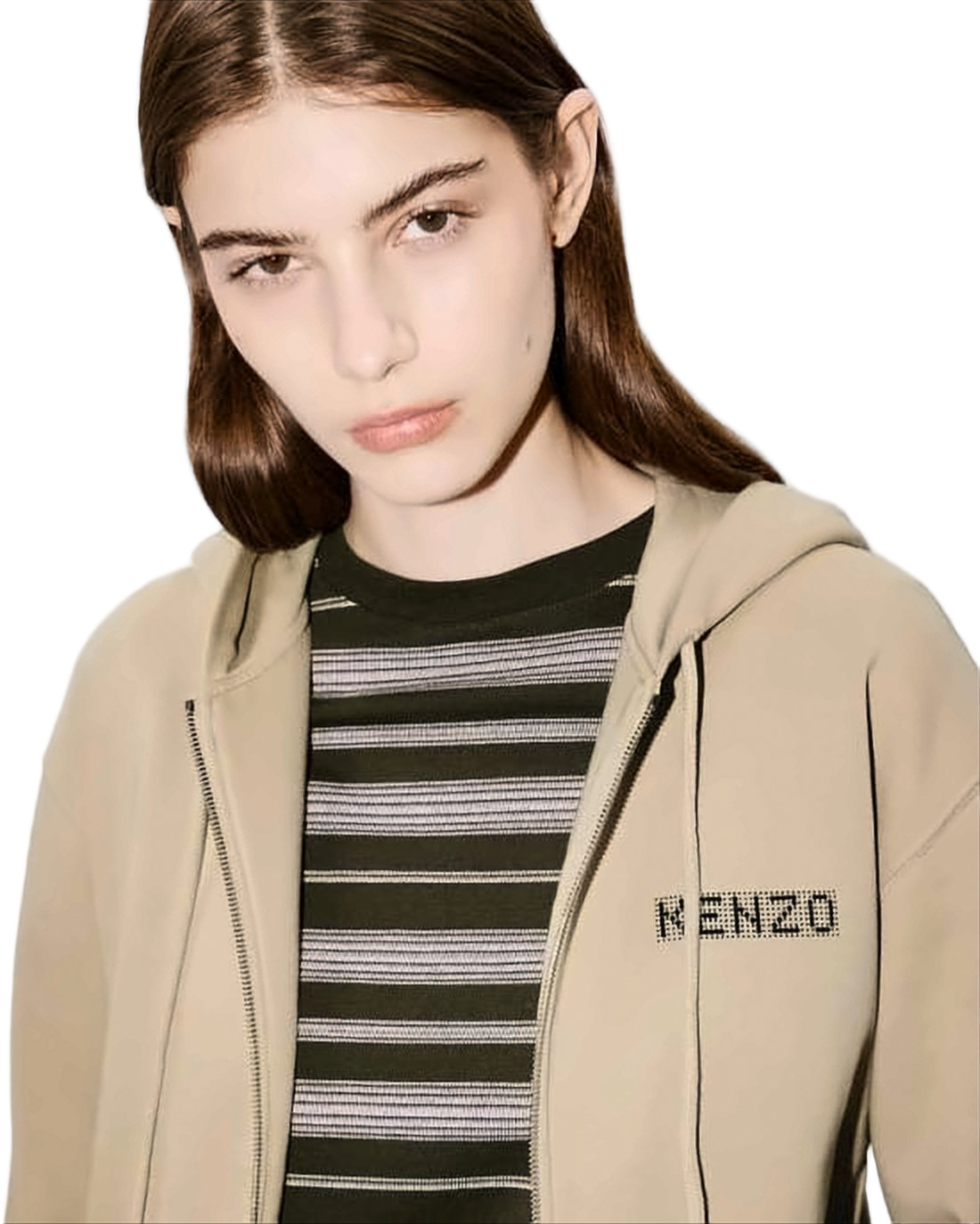 Beige Graphic Print Kenzo Hoodie