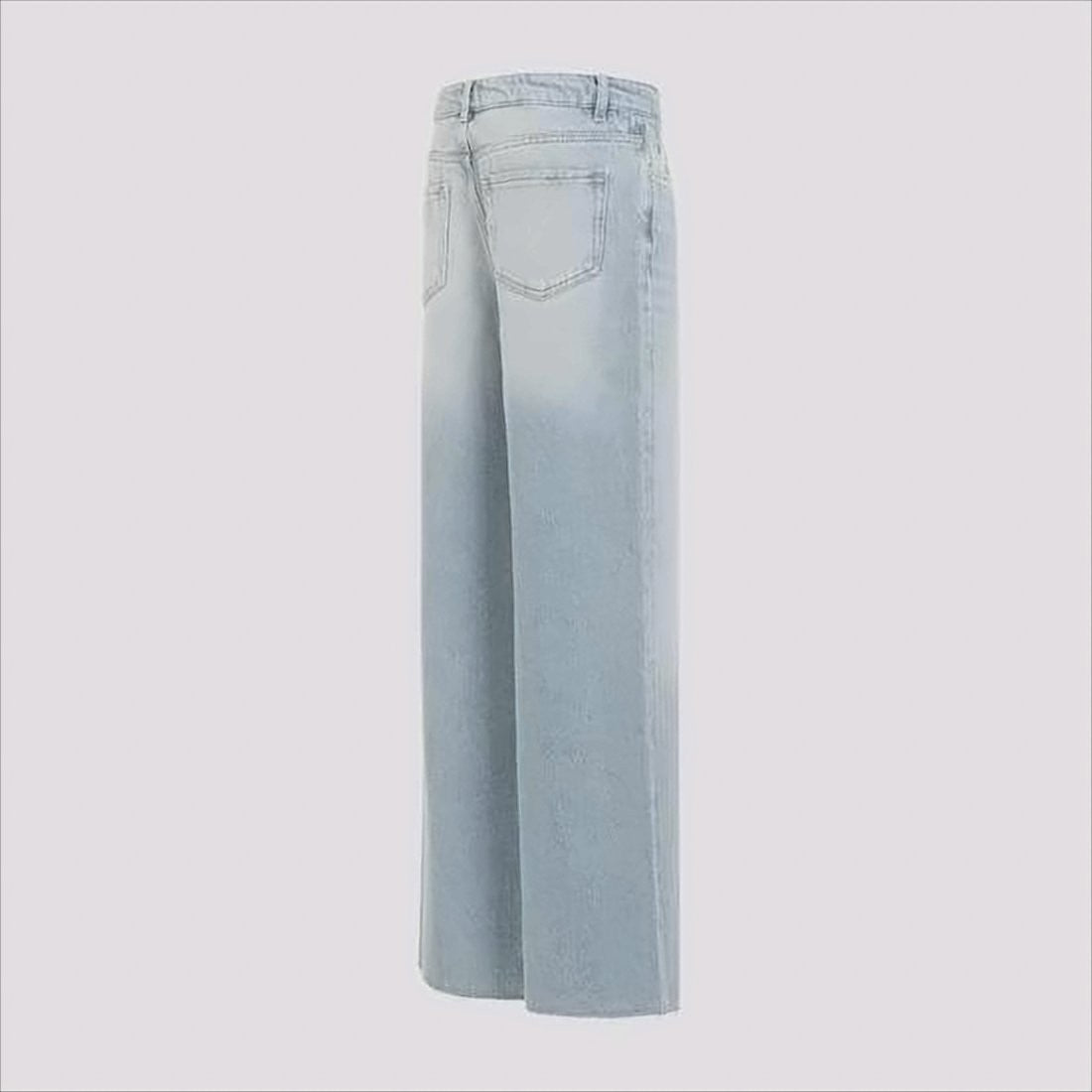 Light Wash Wide-Leg Denim Pants with Vintage Appeal
