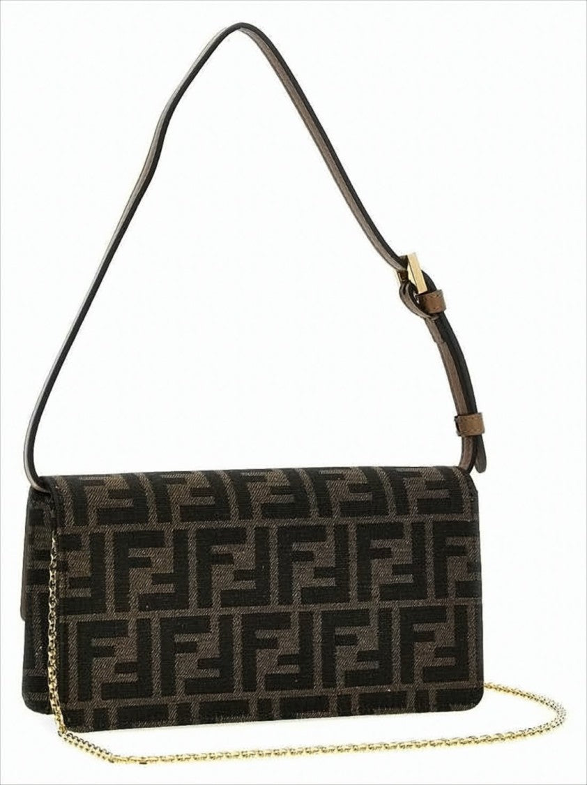 Monogram Shoulder Bag with Gold-tone Clasp