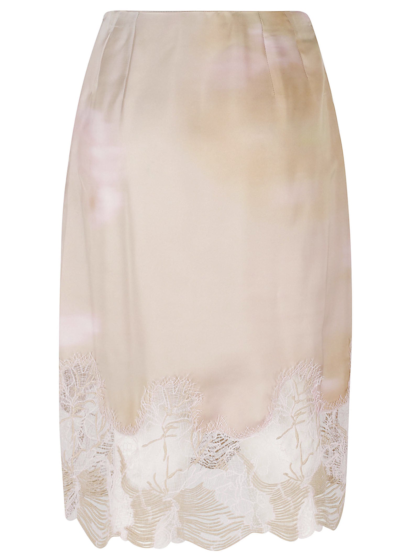 Silk Twill Fitted Skirt