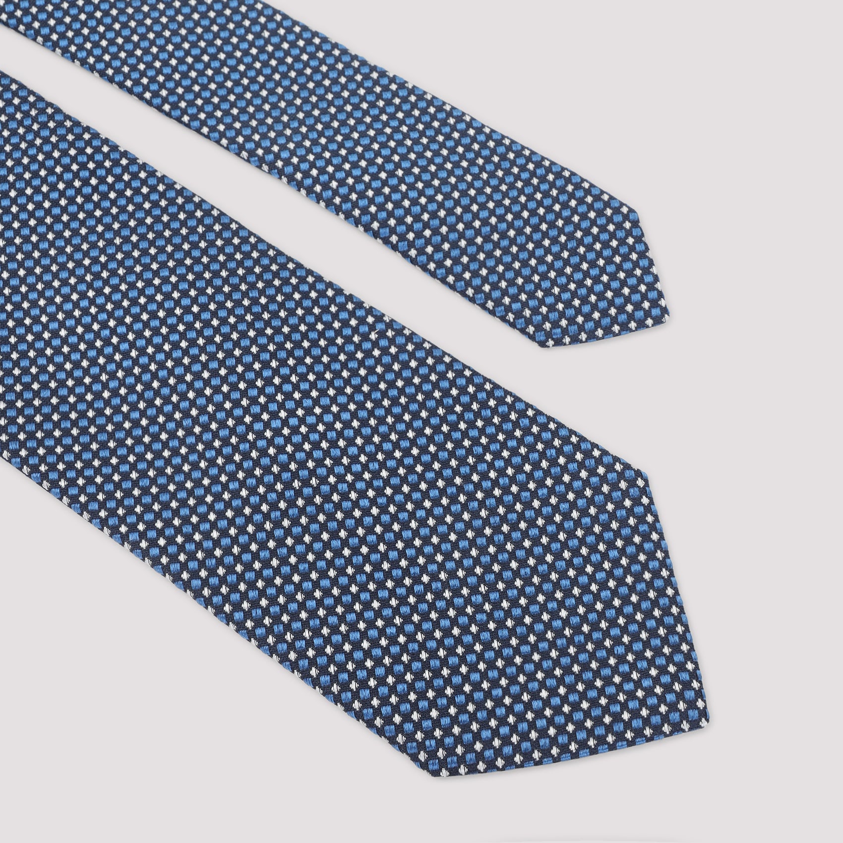 Geometric Pattern Slim Silk Tie