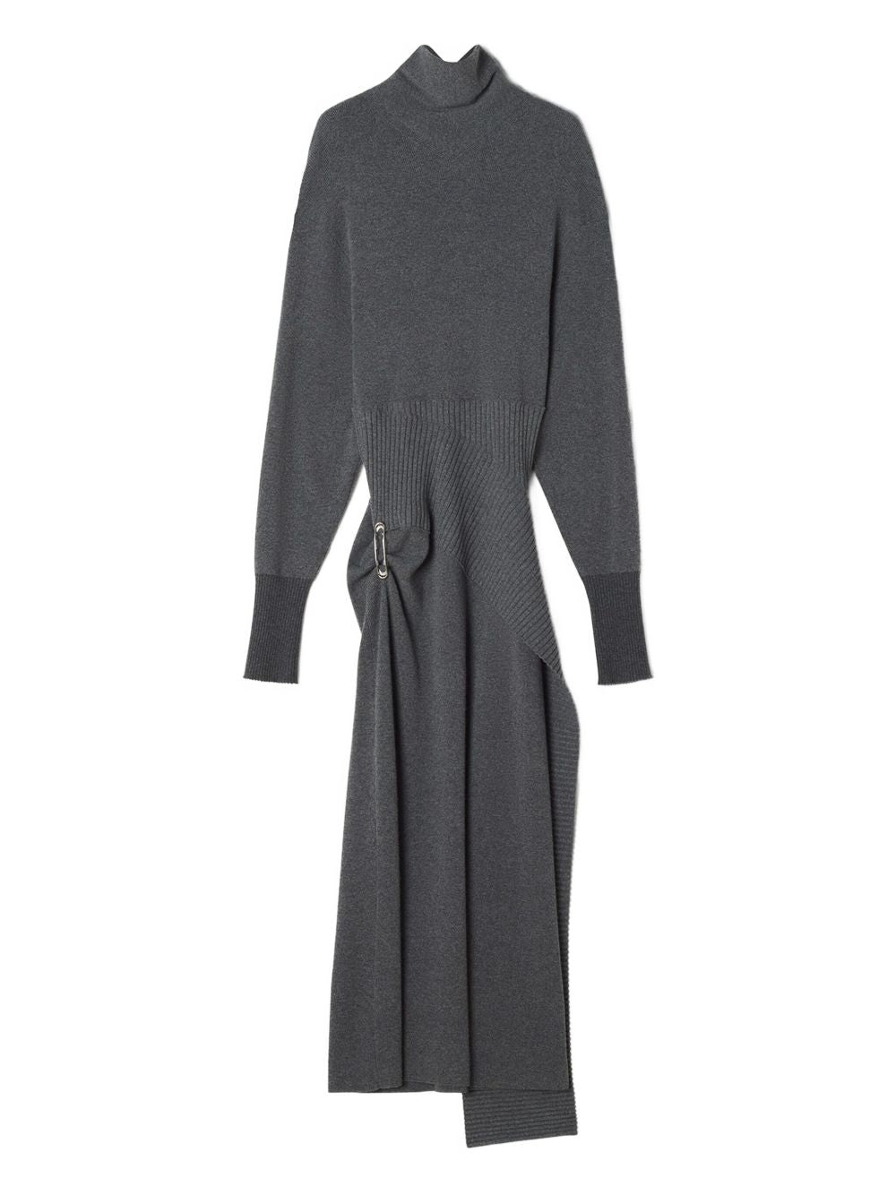 Asymmetrical Grey Midi Dress