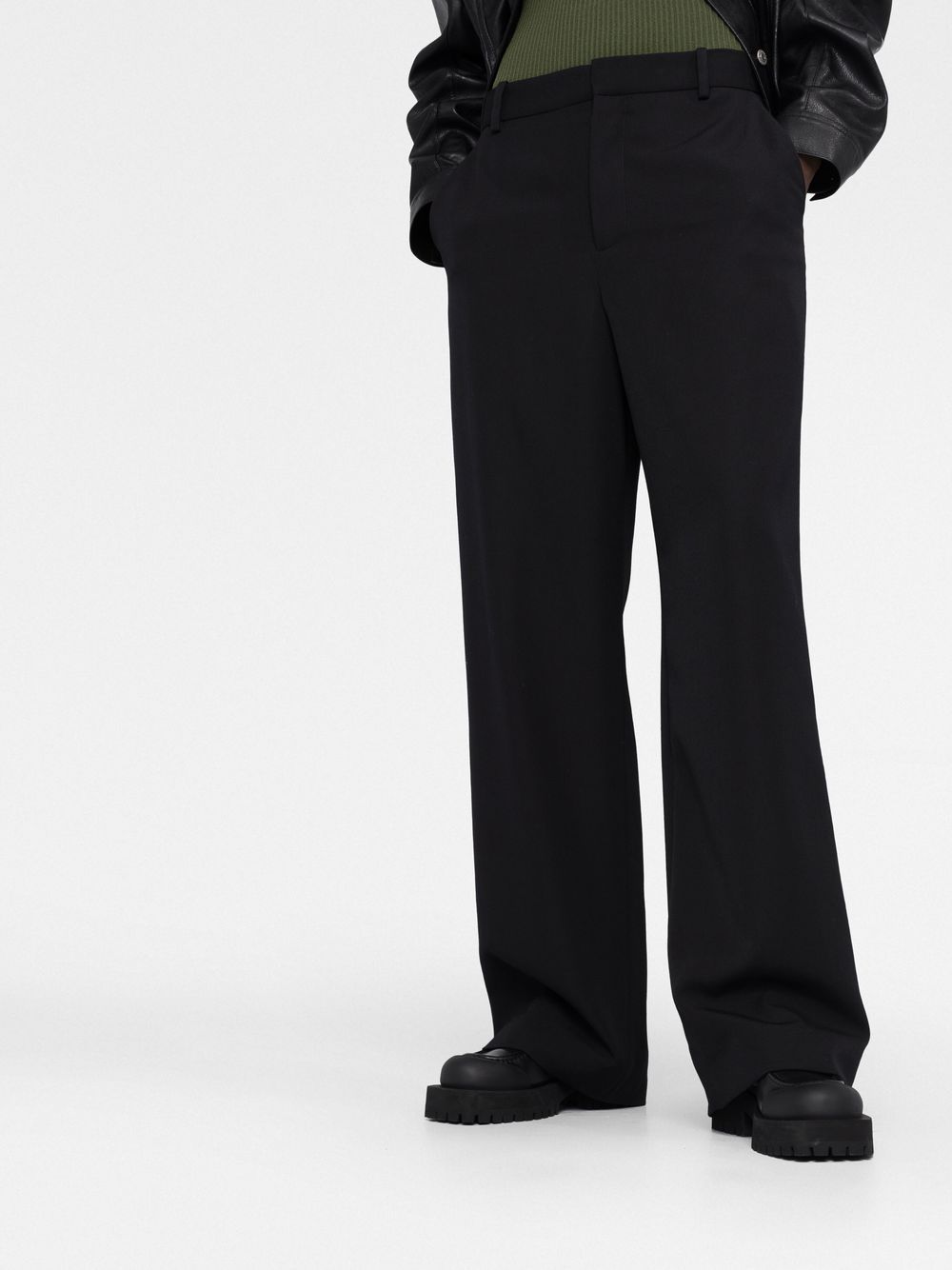 Mid-Rise Wide-Leg Trousers