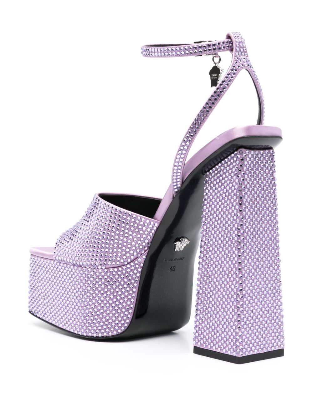 Platform Sandals with Crystal Embellishments