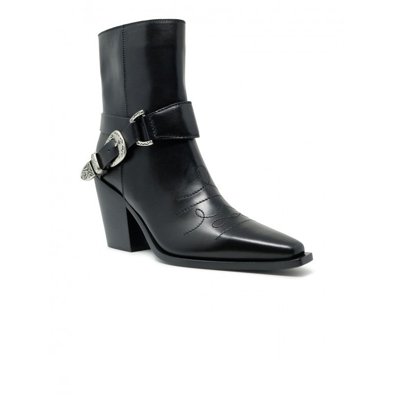 Sr481301 Black Leather Ankle Boots