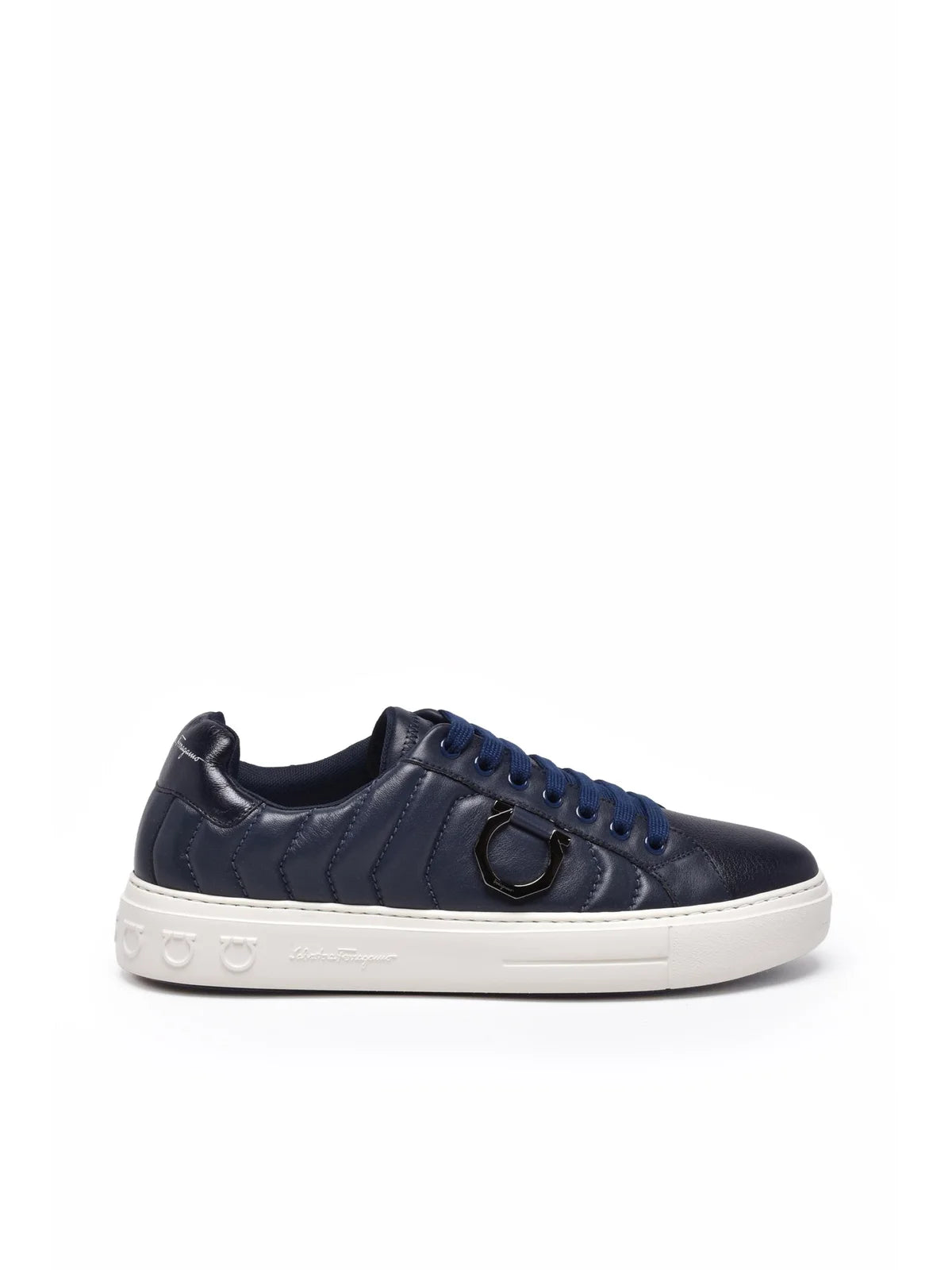 Blue Leather Sneakers