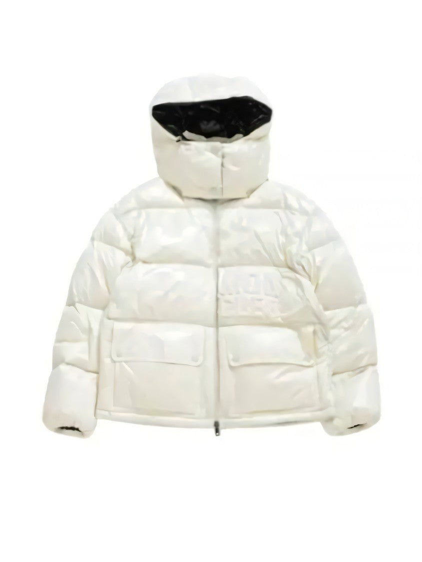 Quilted Down Puffer Jacket With High Collar