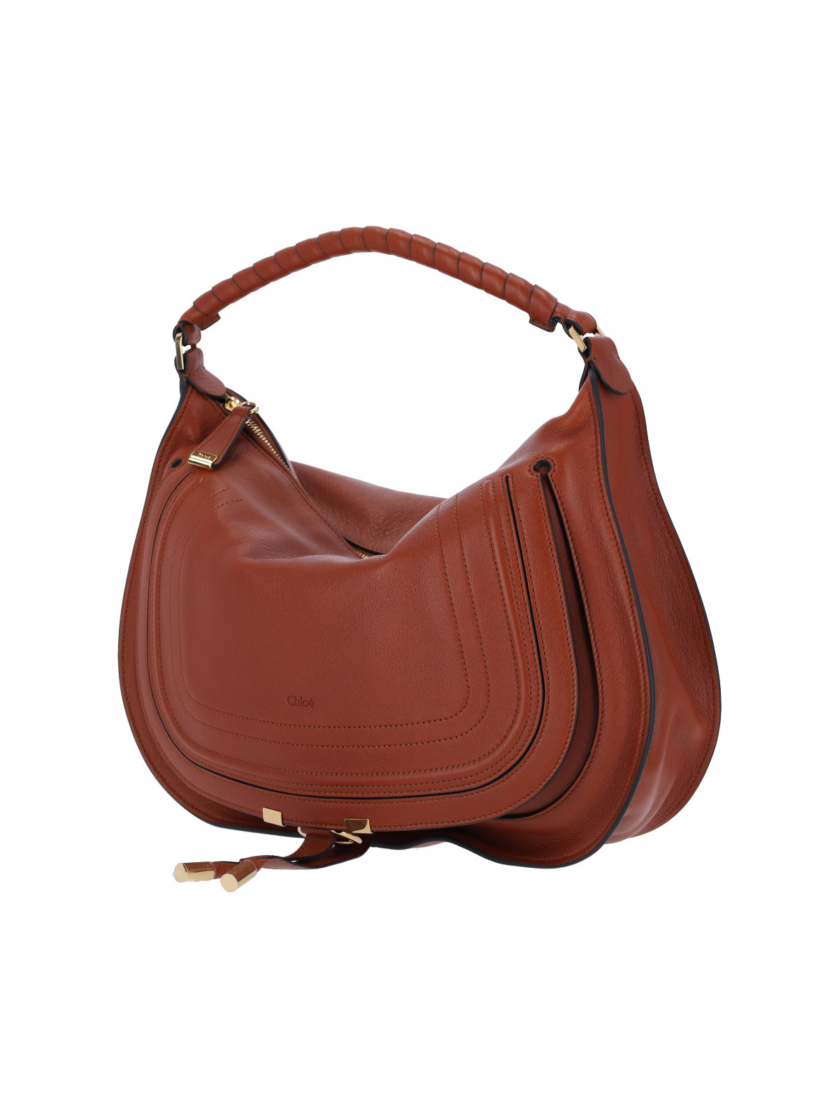 "Marcie" Shoulder Bag In Brown Calfskin