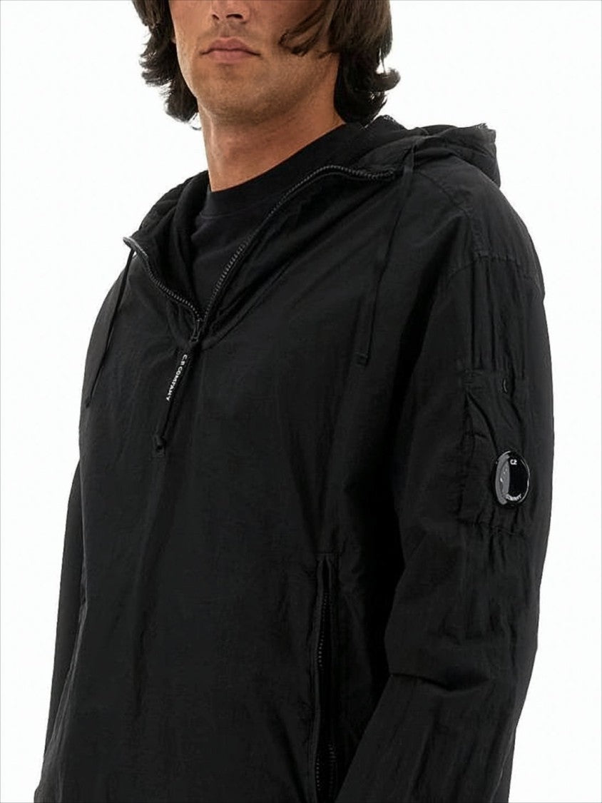 Half-Zip Hooded Sweatshirt with Minimalist Design