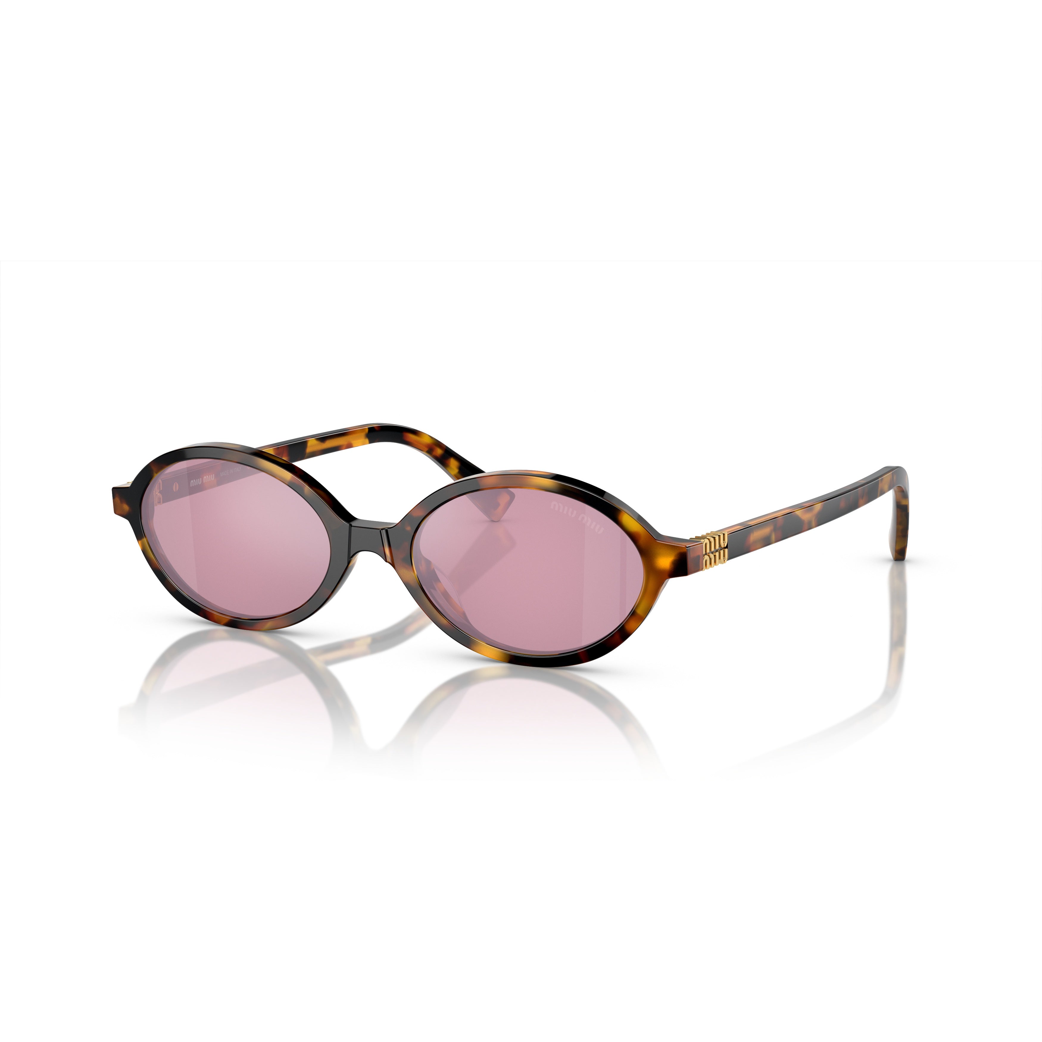 0mu 04zs Oval-Shaped Tortoiseshell Acetate Sunglasses