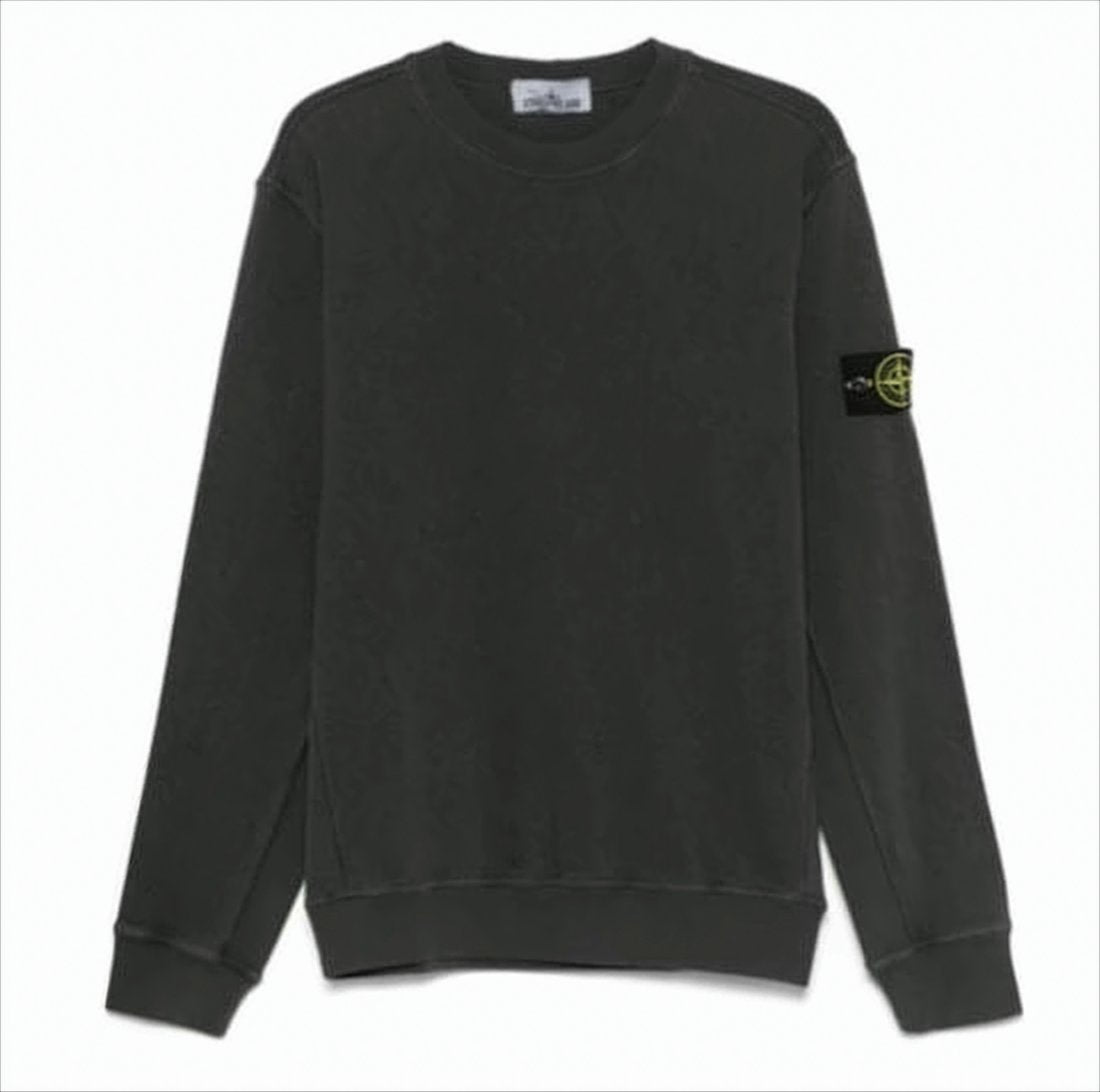 Long-Sleeve Cotton Sweatshirt With Compass Logo Detail