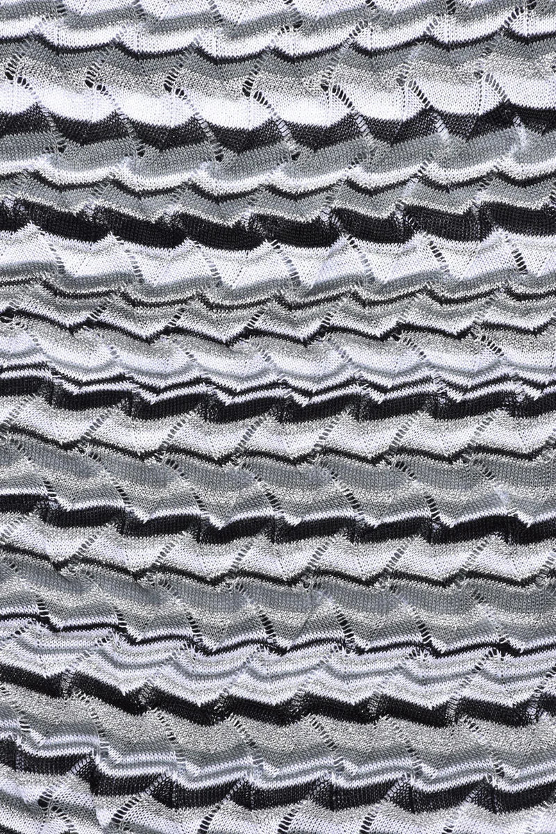 Cotton Viscose Polyamide Scarf - White/Black