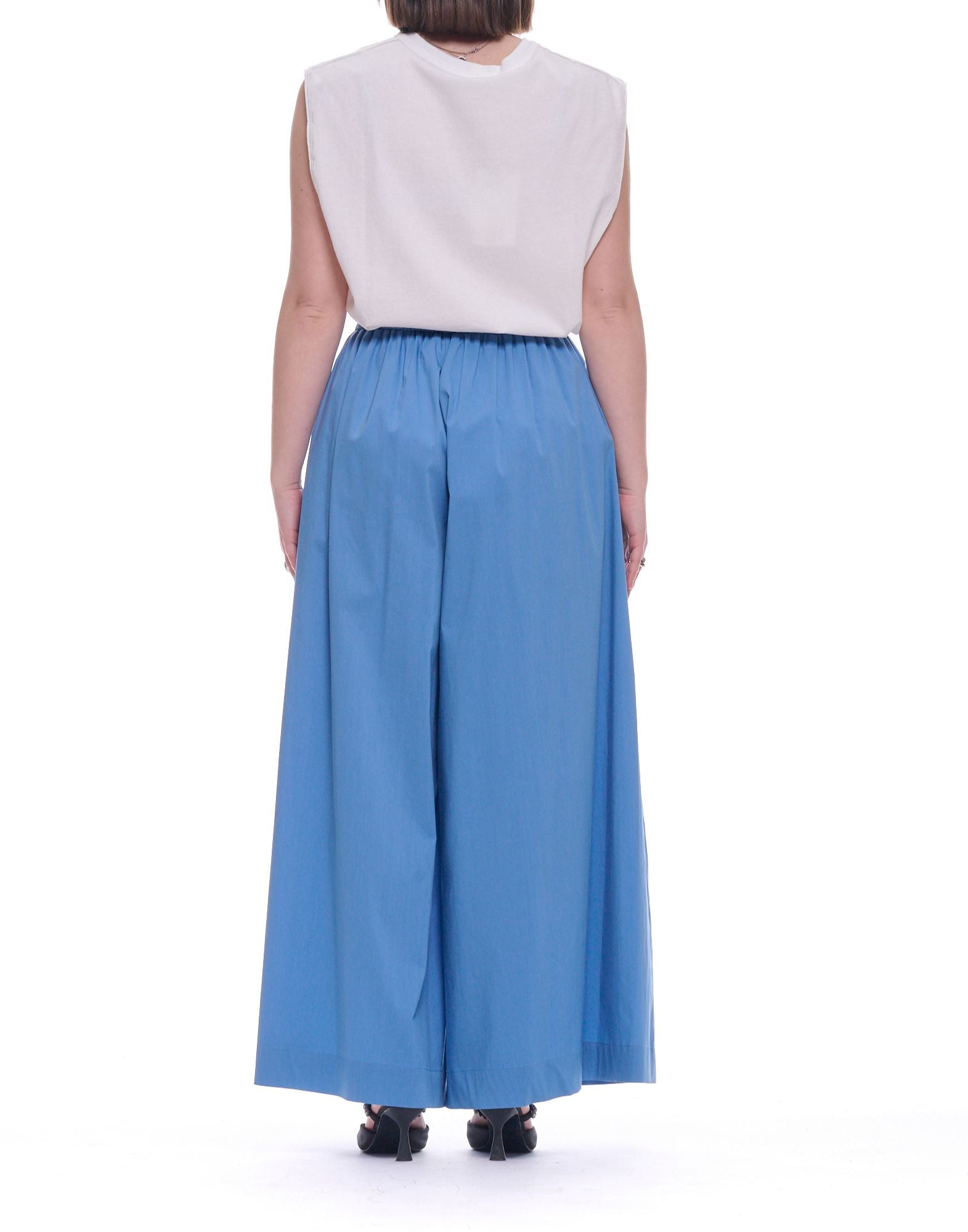 Wide Leg Cotton Blue Women’s Pants