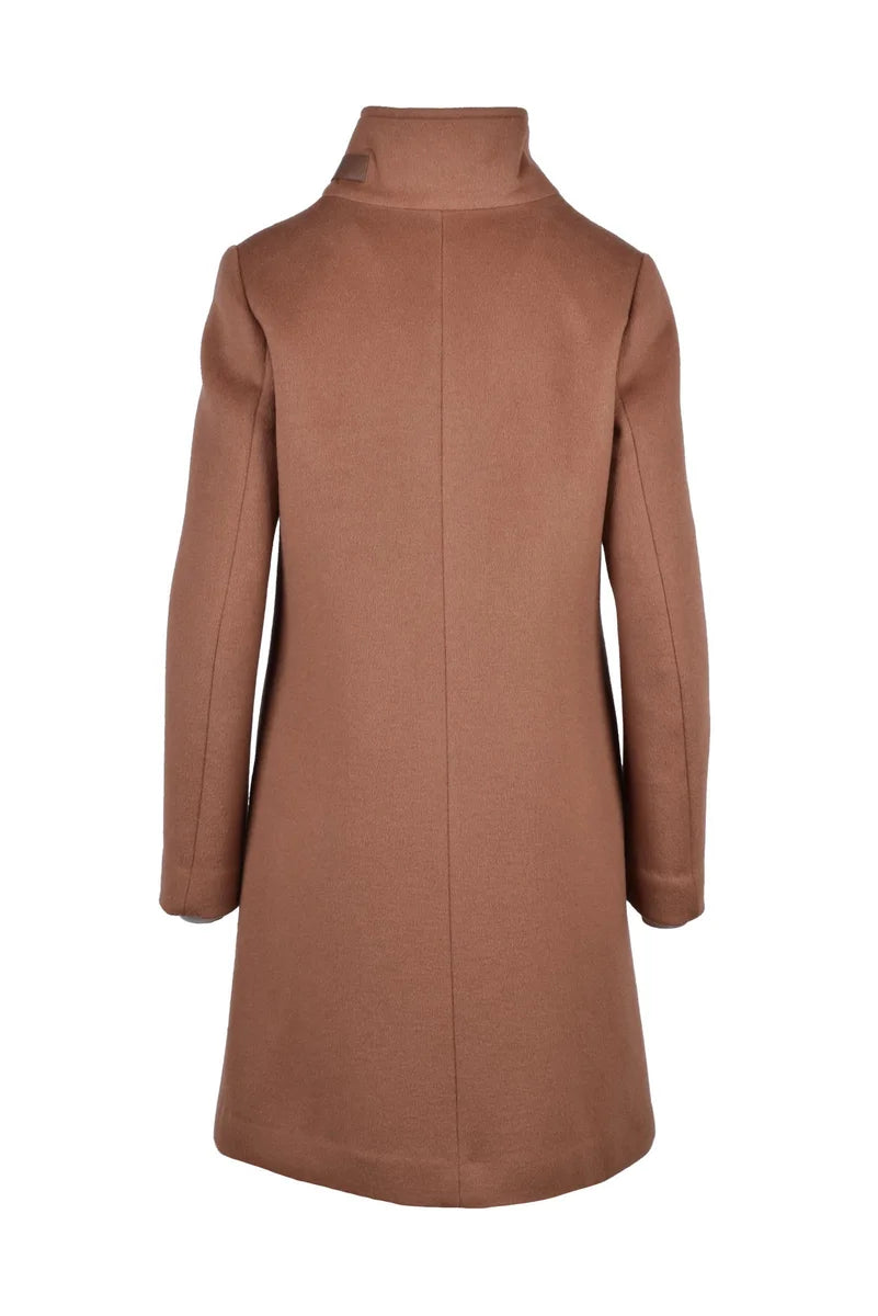 High Collar Coat - Brown